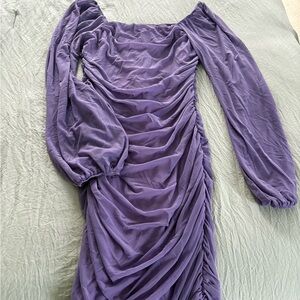 Elegant Purple Off-Shoulder Dress